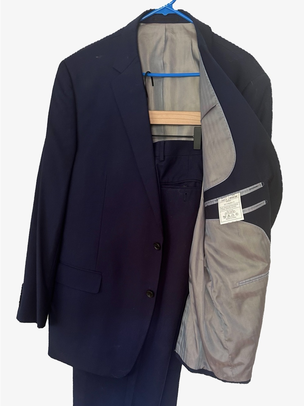 Sterling Sewn Classic Men's Navy Suit Jacket & Pants: Sizes in Description